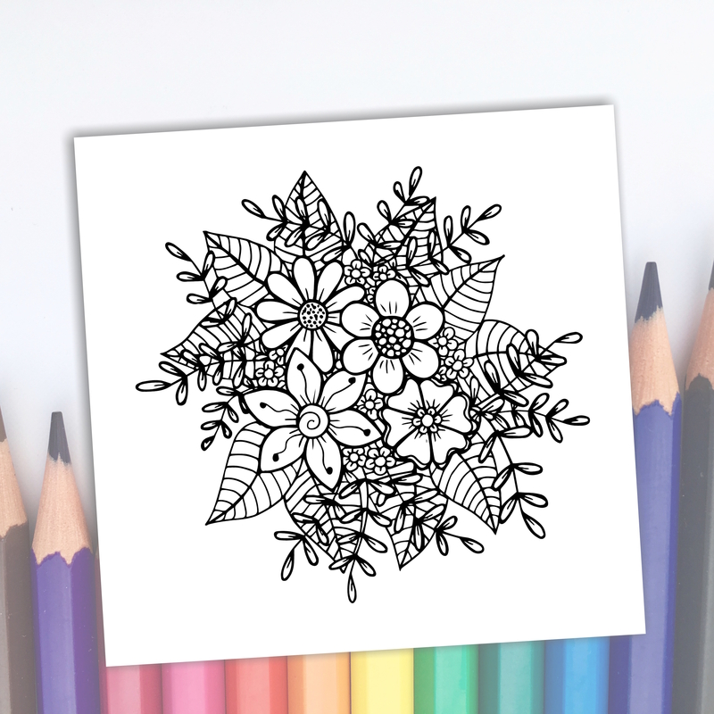 Free Flowers Coloring Pages